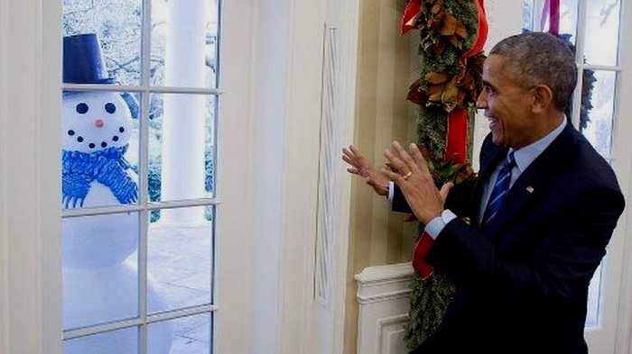 How White House staff pranked President Obama with snowmen